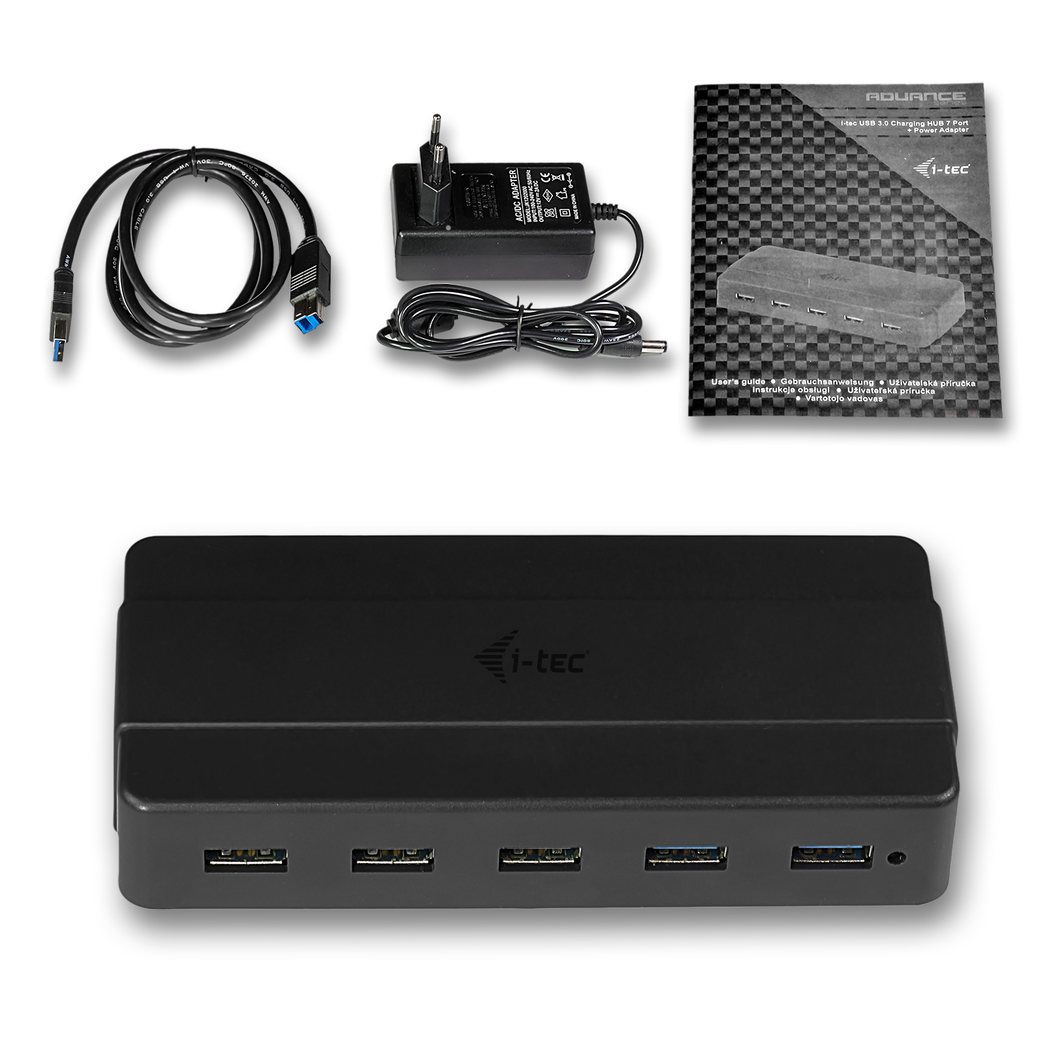 I-TEC USB 3.0 Advance Charging HUB 7 port mit externem Netzadapter 7x USB Ladeport. Fuer Tablets Notebooks Ultrabooks PC