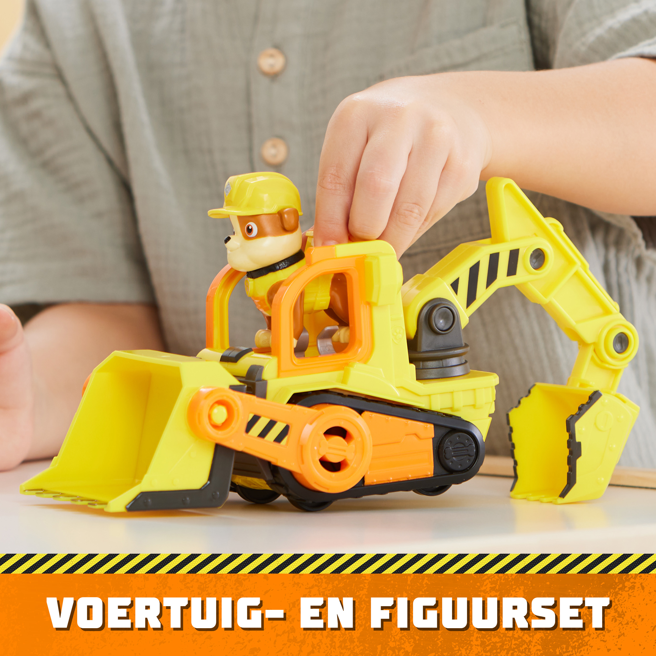 Rubble & Crew - Planierraupen-Baufahrzeug mit Rubble-Figur, Spielfahrzeug