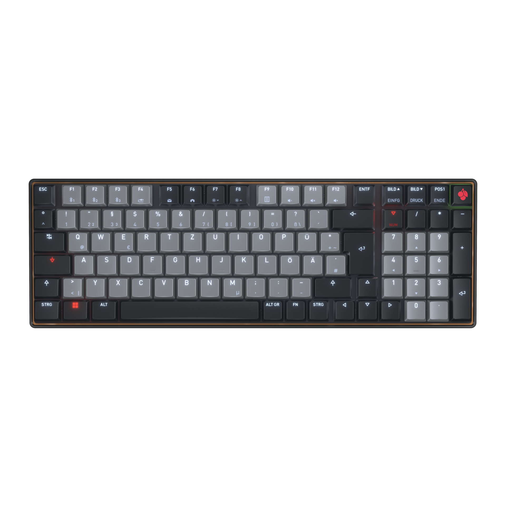 CHERRY KW550 MX LP Wireless Tastatur DE MX rot TKL 96% sw