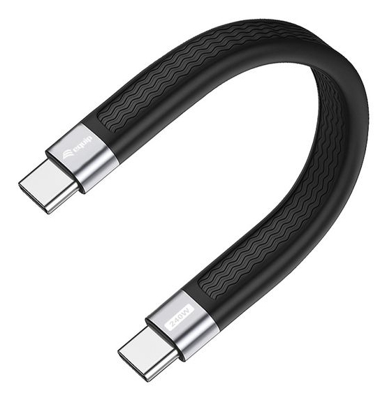 Equip Kabel USB-C4.0->C Gen3 Fla.PD240W St/St 0.13m schwarz