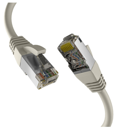 CAT8.1 GREY 0.50M PATCH CORD RJ45 S/FTP LSZH 40GBIT CU LAN