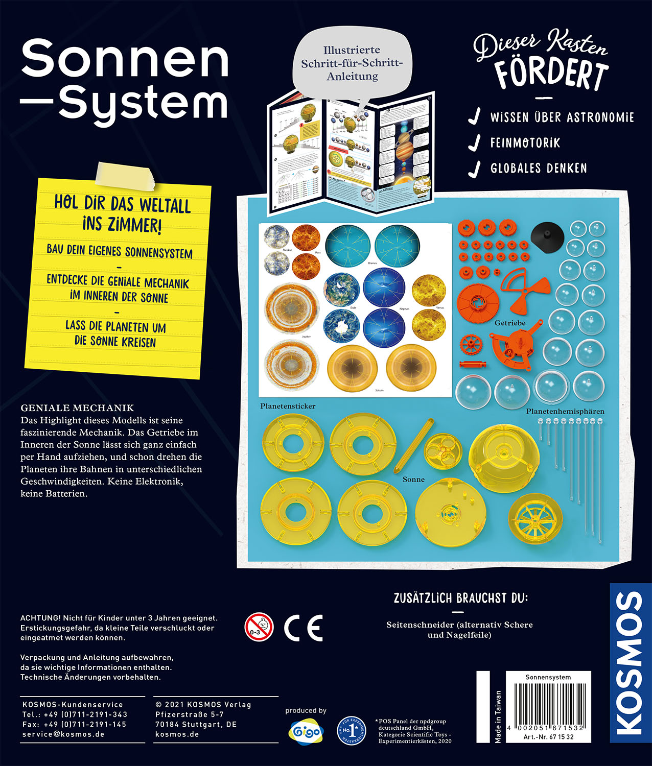 Sonnensystem, Experimentierkasten