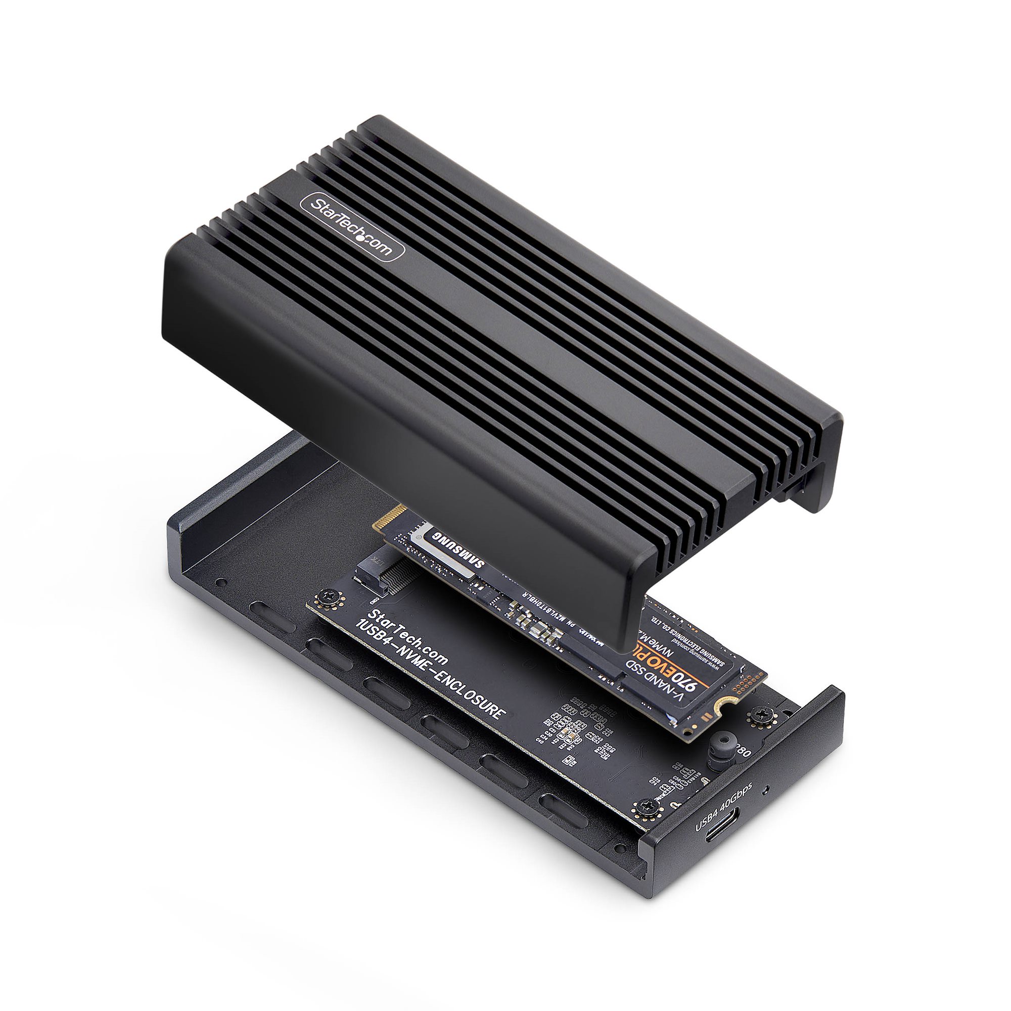 STARTECH.COM USB4m.2 NVMe Gehäuse 40Gbps Externes USB-C Thunderbolt NVMe SSD Gehäuse Aluminium-Kuhlkörpergehäuse B+M und M-Key