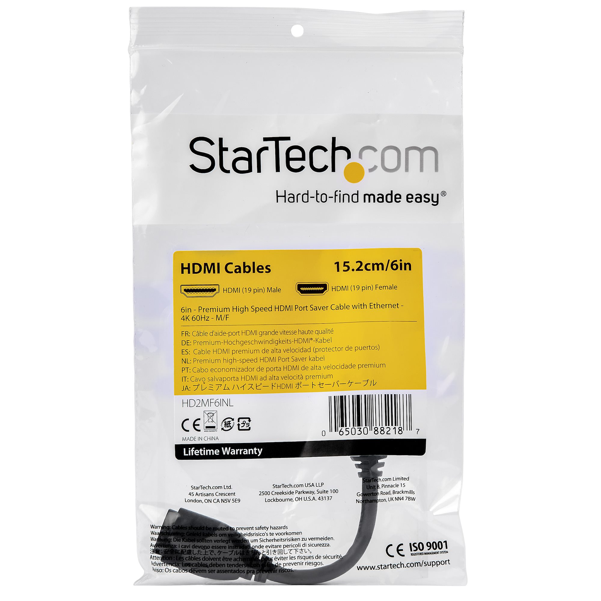 HDMI PORT SAVER CABLE - GRIPPING CONNECTOR - 4K 60HZ