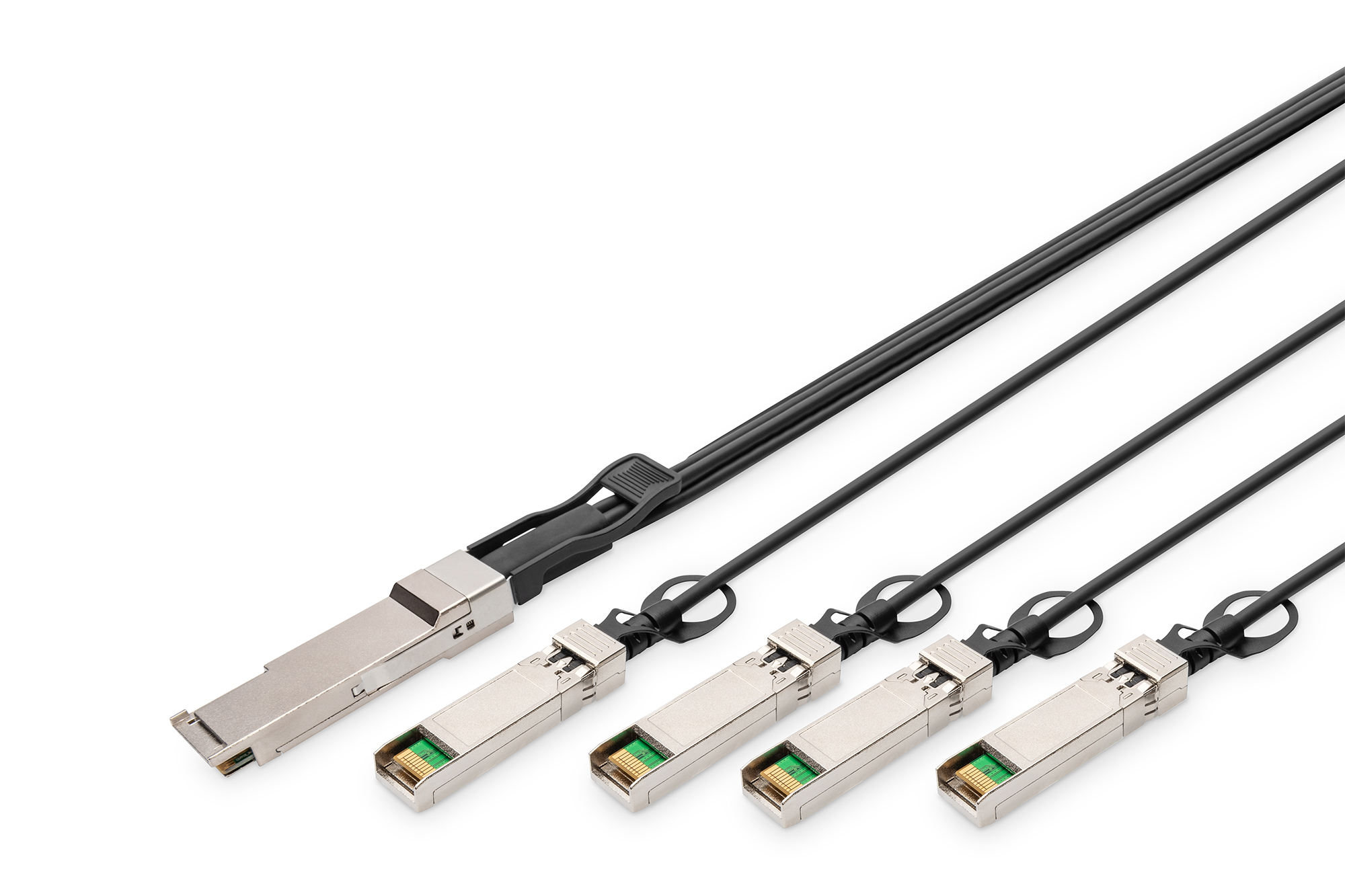 DIGITUS Kabel QSFP+ to 4XSFP+ 40G DAC 1.0m schwarz