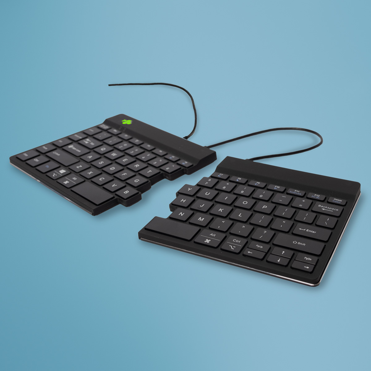 R-Go Tastatur Split Break US-Layout verkabelt schwarz