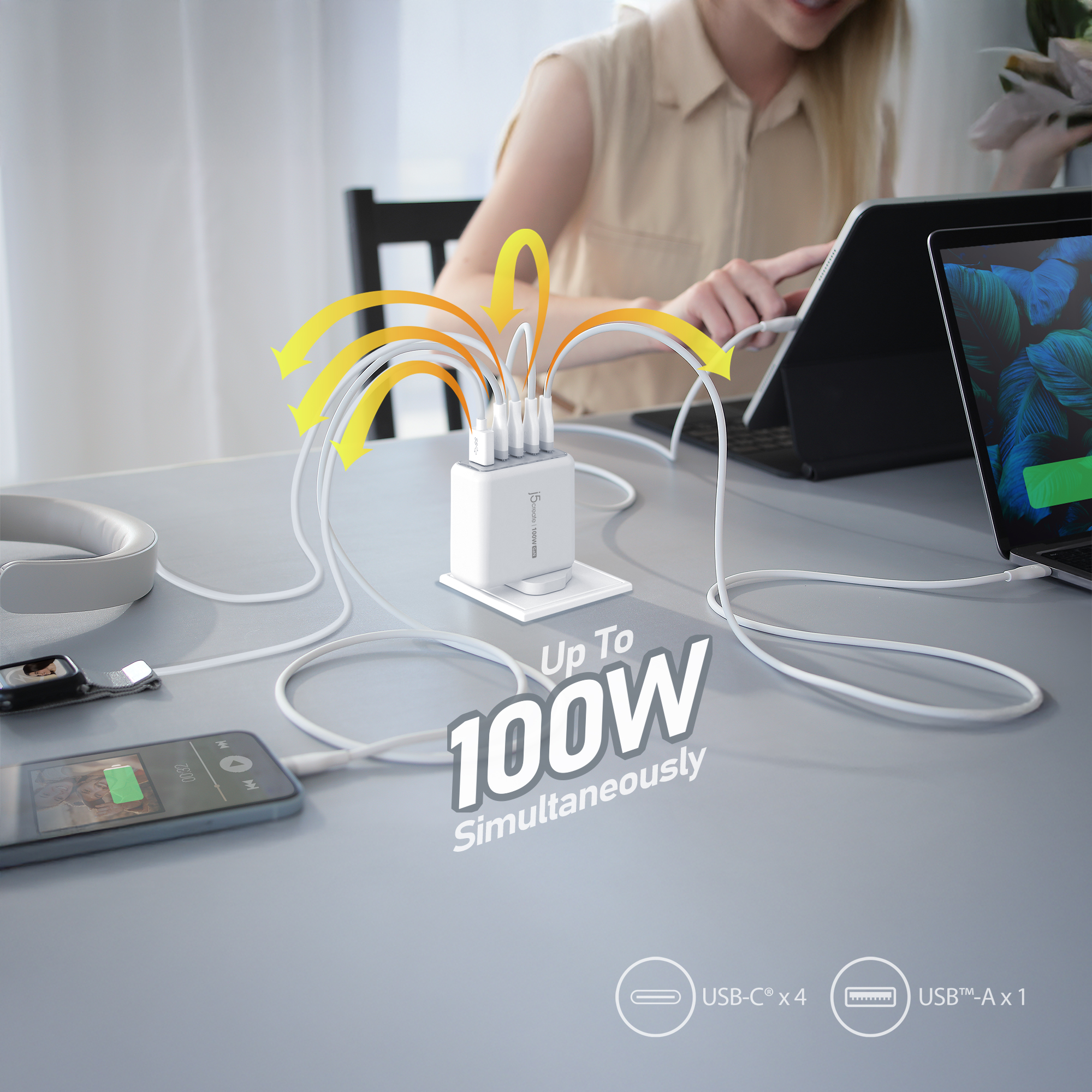 100W GAN USB-C 5-PORT CHARGER