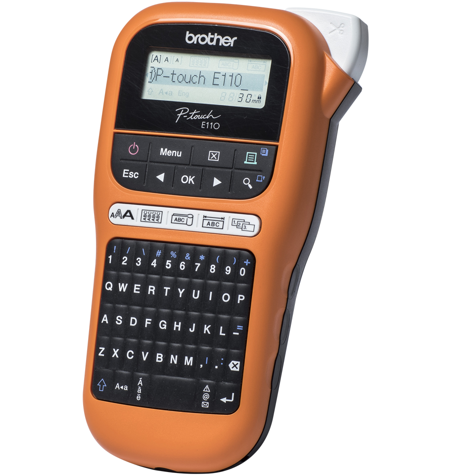 brother P-touch E110 Beschriftungsgerät schwarz, orange