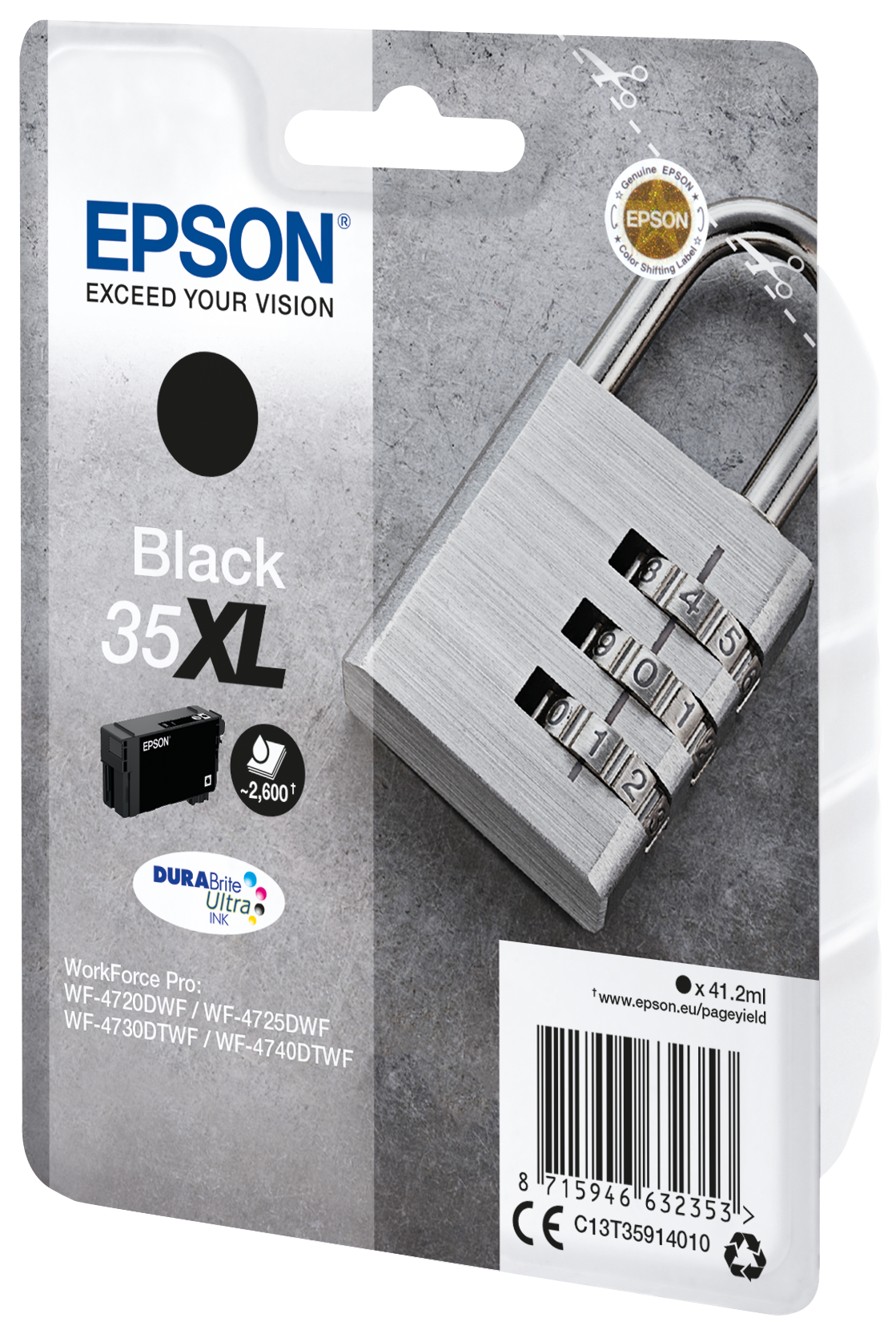 EPSON 35XL / T3591XL (Vorhängeschloss) schwarz Druckerpatrone