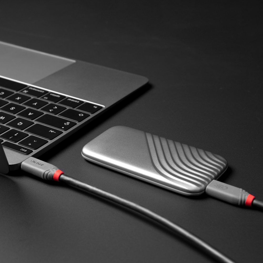 LINDY 2.0m USB4 240W Typ C Kabel, 40Gbit/s, Anthra Line