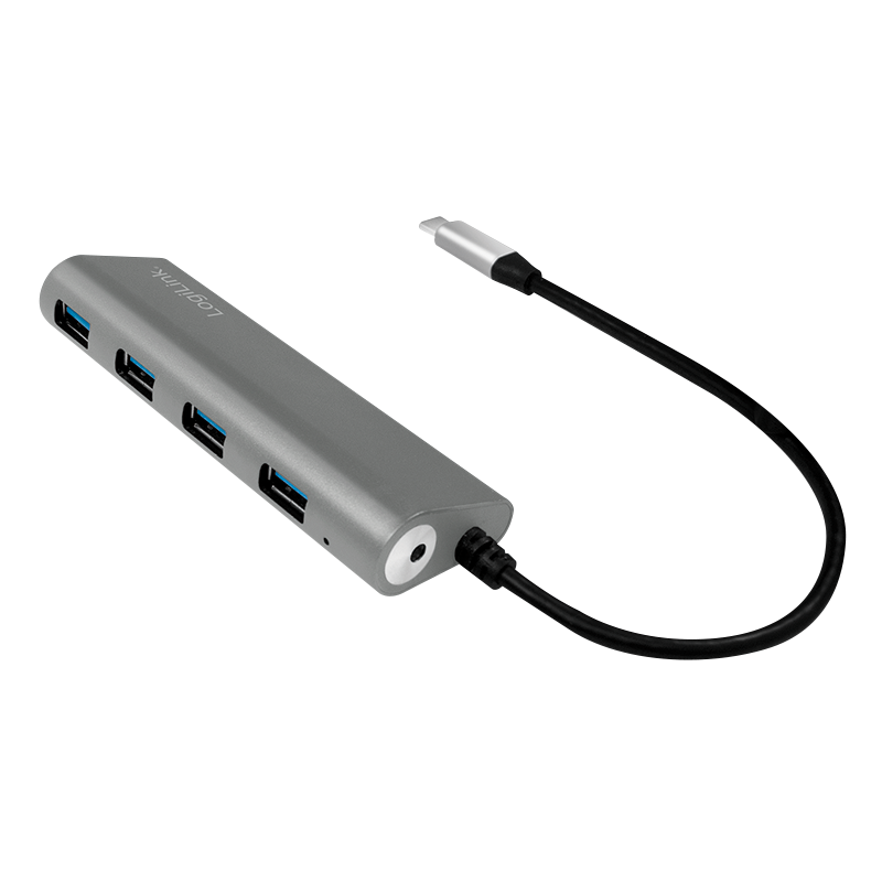 Logilink USB 3.1 HUB 4-port Type-C Aluminium grau