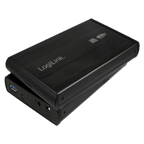 Logilink Geh 89cm 3,5 USB 30SATA Black ALU m N