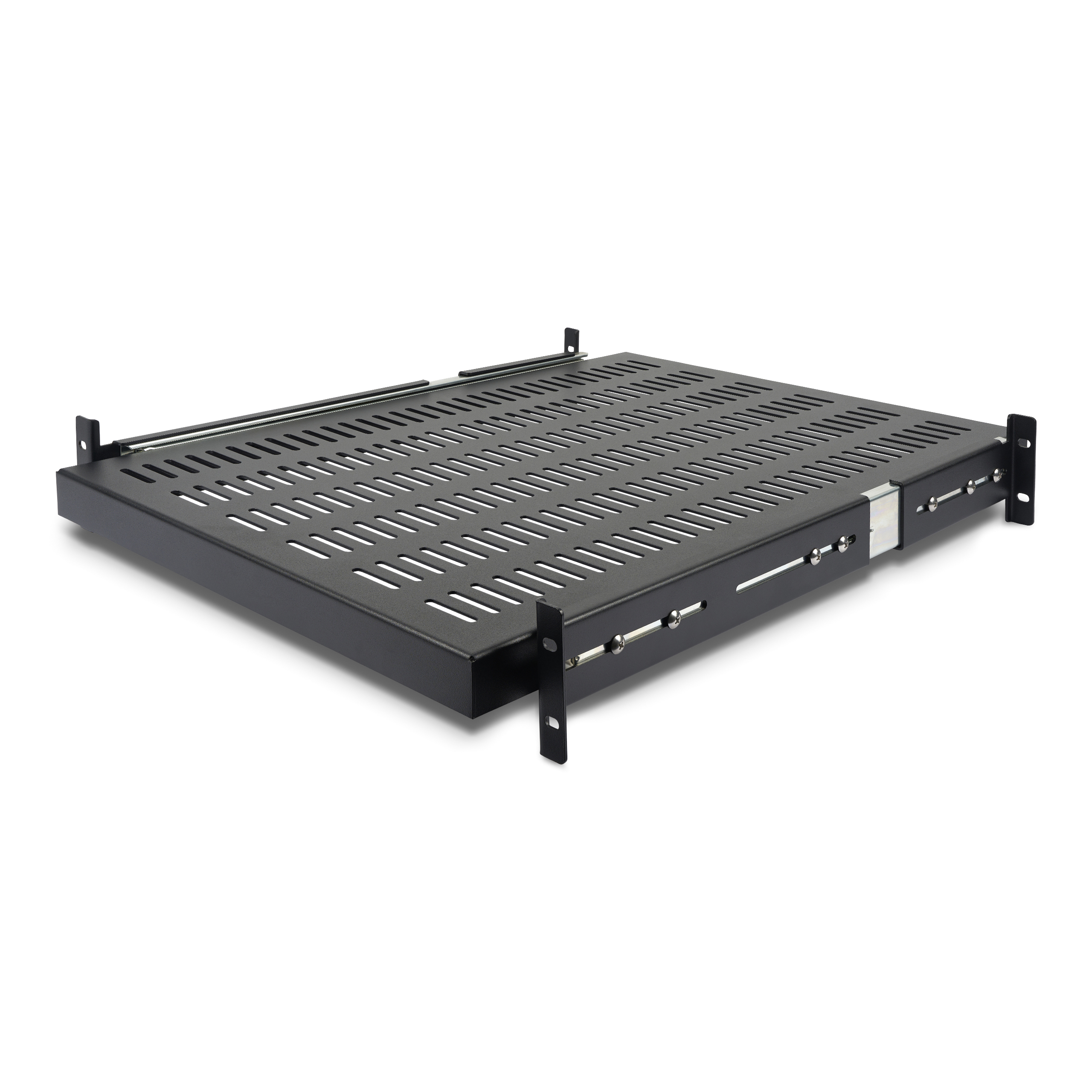 STARTECH.COM 2HE ausziehbarer Rack-Fachboden belüftet - 22.7kg - 19 Zoll Serverschrank Rack-Shelf - Schwarz