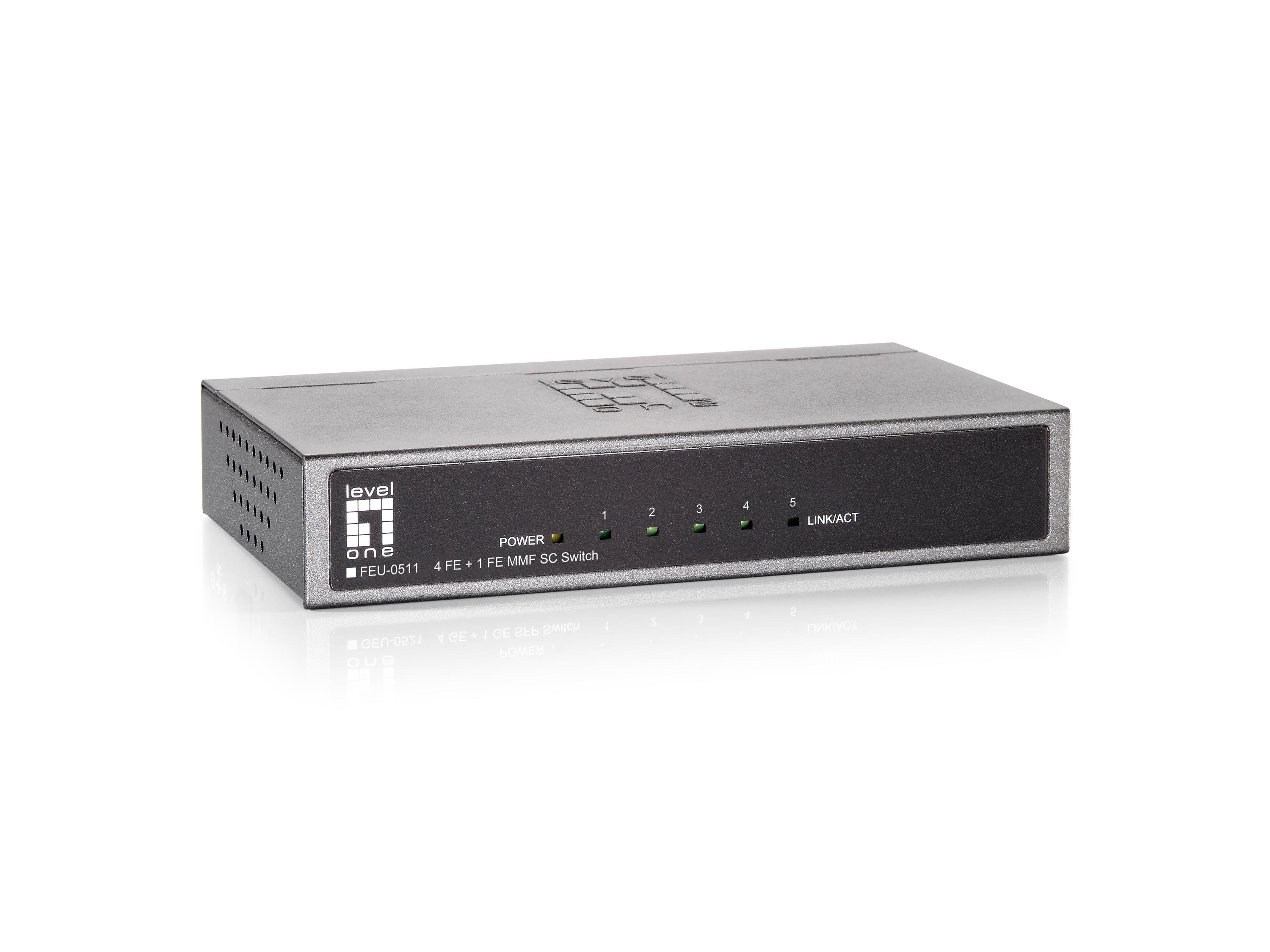 LevelOne Switch 4xFE/1xSC MM 2km Metall