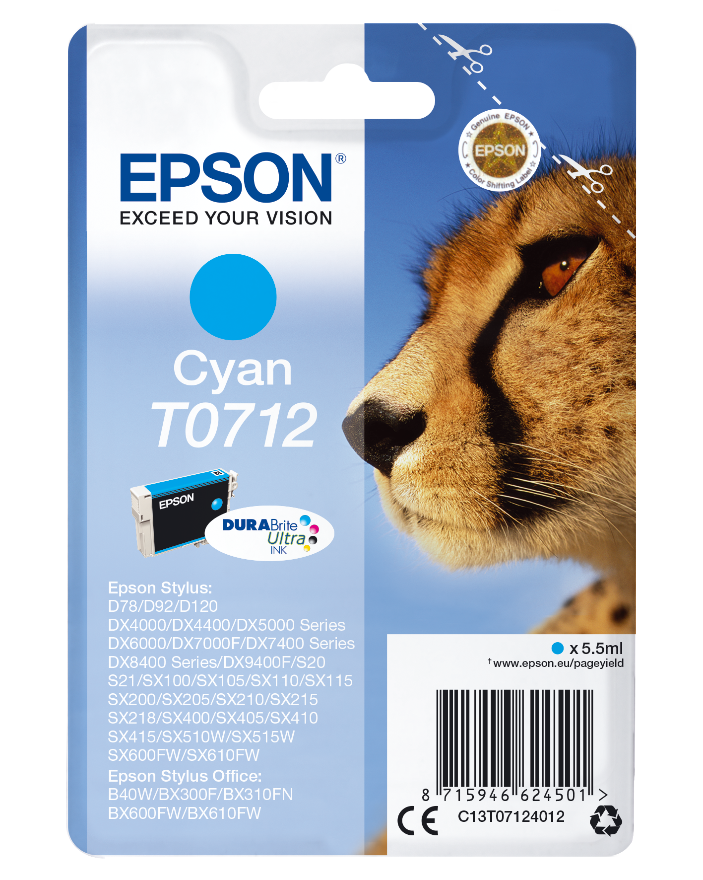 EPSON T0712 (Gepard) cyan Druckerpatrone