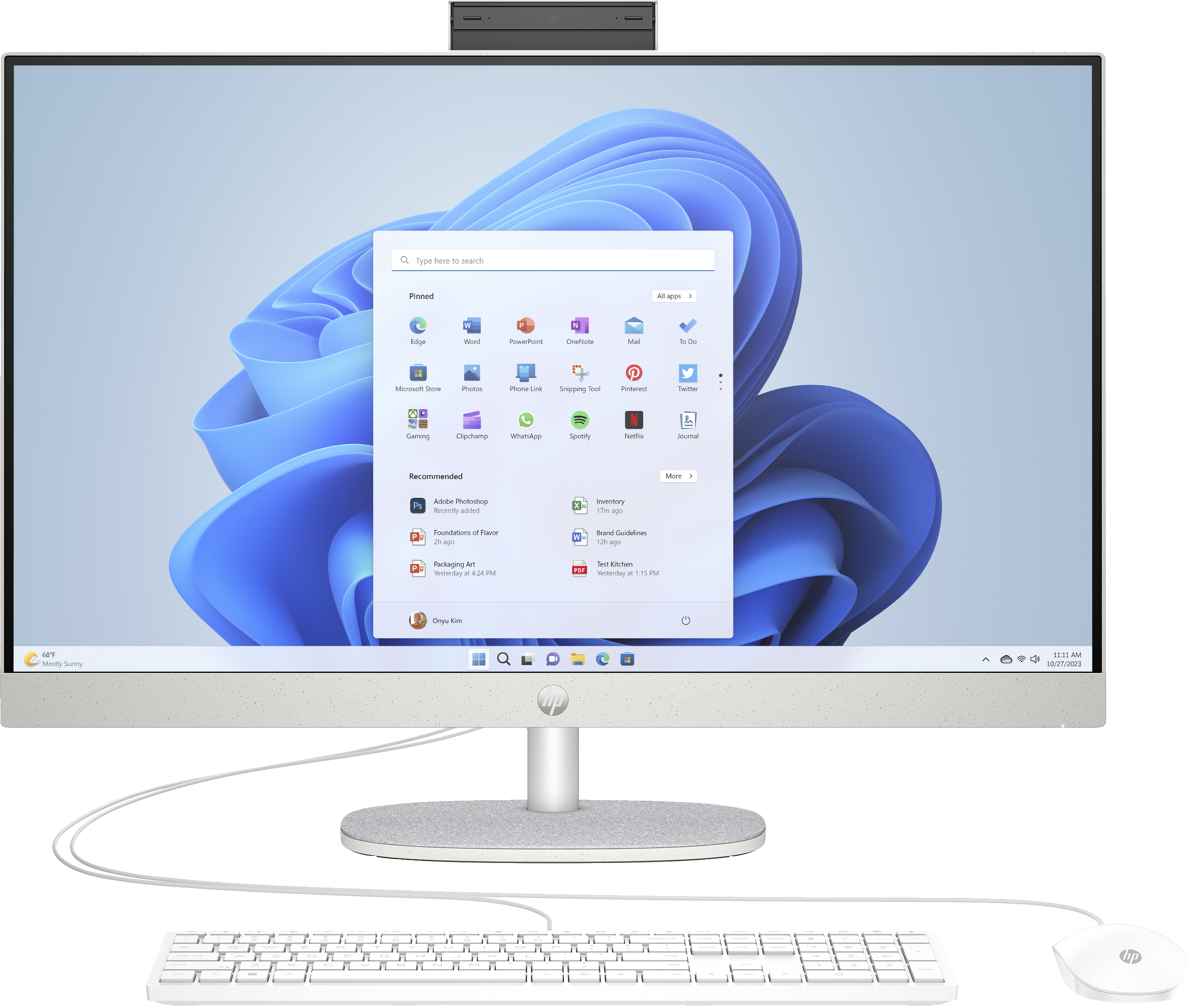 HP 27-cr0007ng All-in-One PC, 16 GB RAM, 512 GB SSD, AMD Ryzen™ 5 7520U