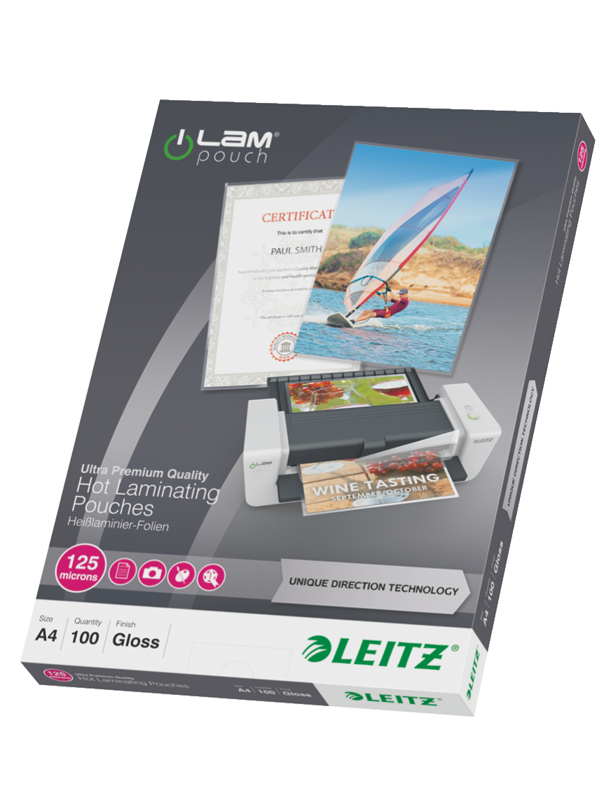 LEITZ Laminierfolien UDT glänzend für A4 125 micron, 100 St.