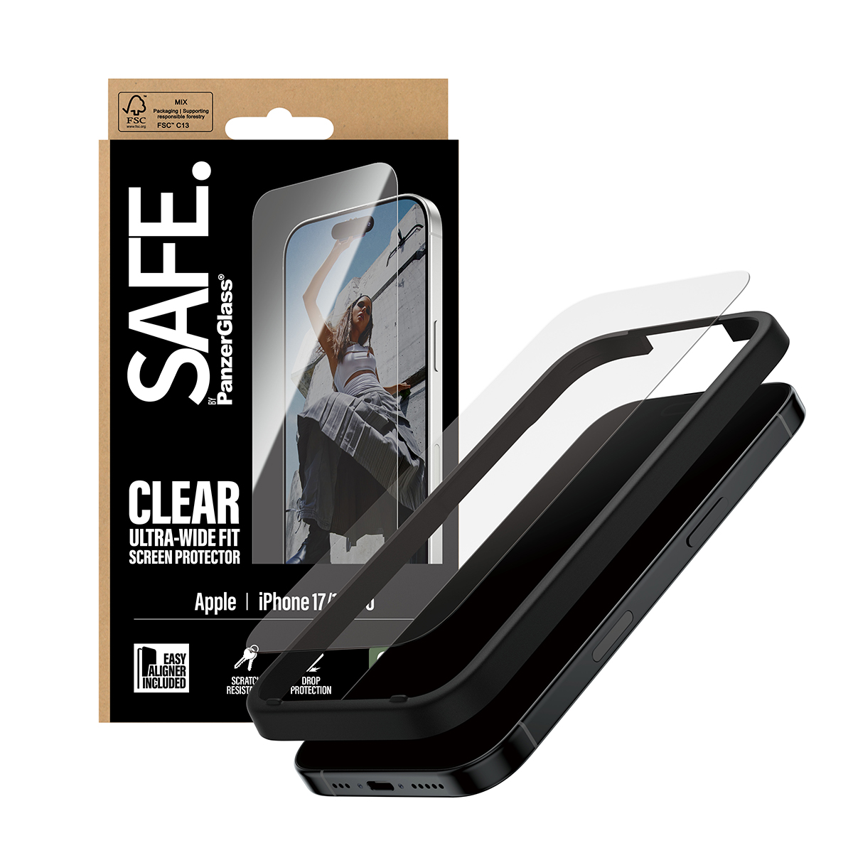 SAFE. BY PANZERGLASS SCREEN PRO IPHONE 17/ 16PRO ULTRA-WIDE FIT