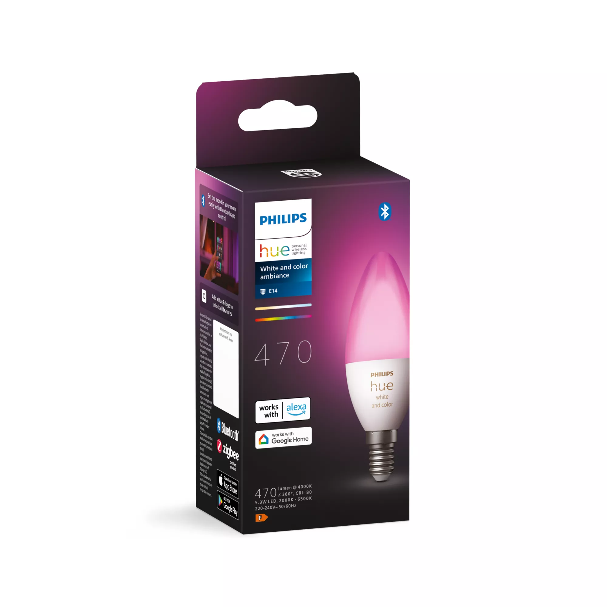 Philips Hue White and Colour Ambiance - LED-Lampe - Form: B39 - E14 - 4 W (Entsprechung 25 W)