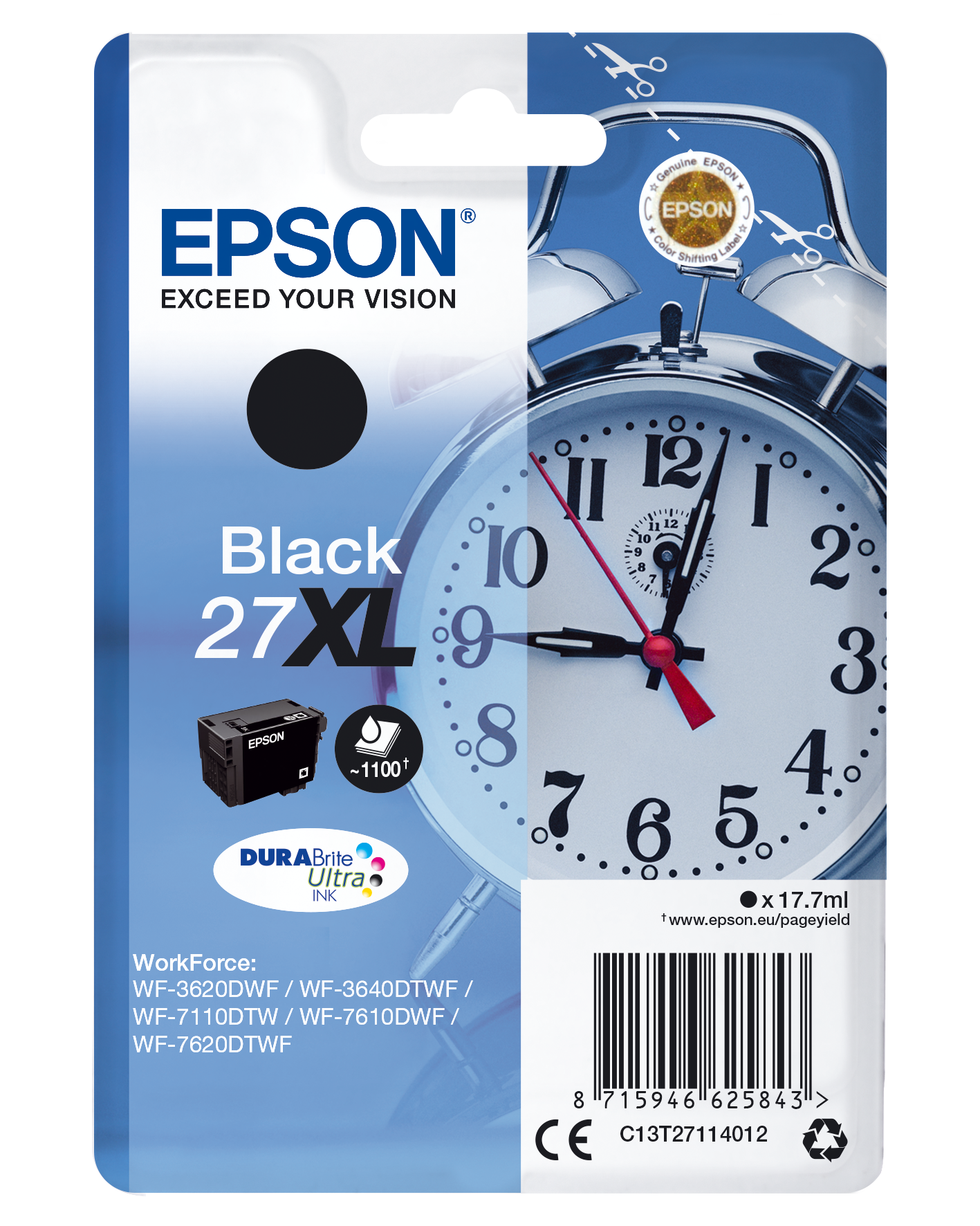 EPSON 27XL / T2711XL (Wecker) schwarz Druckerpatrone