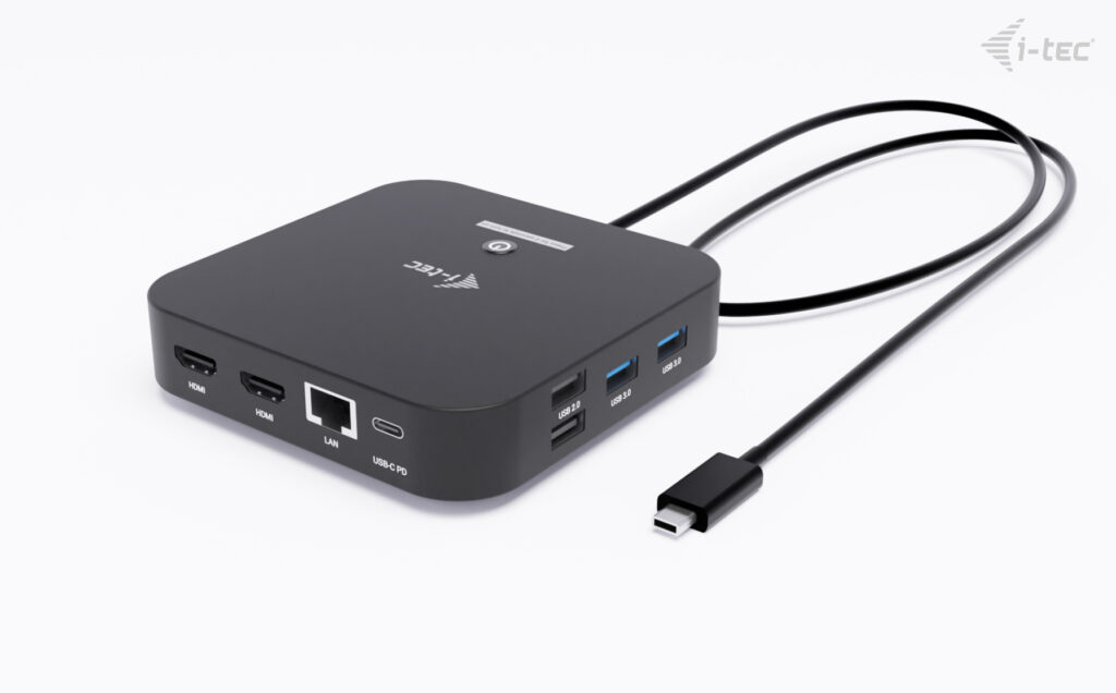 I-TEC USB-C Dual HDMI DS 2x HDMI 1x GLAN 2x USB-A 3.2 2x USB 2.0 1x USB-C Gen2 1x USB-C Gen1 1x Audio/Mic Jack 1x 100W USB-C PD