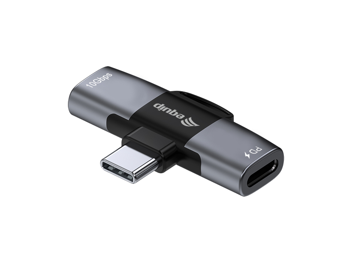 Equip Adapter USB-C->2xUSB-C 10Gbps PD 100W Alu.