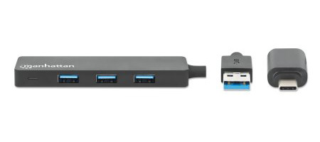 MANHATTAN 4-Port USB 3.0 Typ-C / Typ-A Kombi-Hub schwarz
