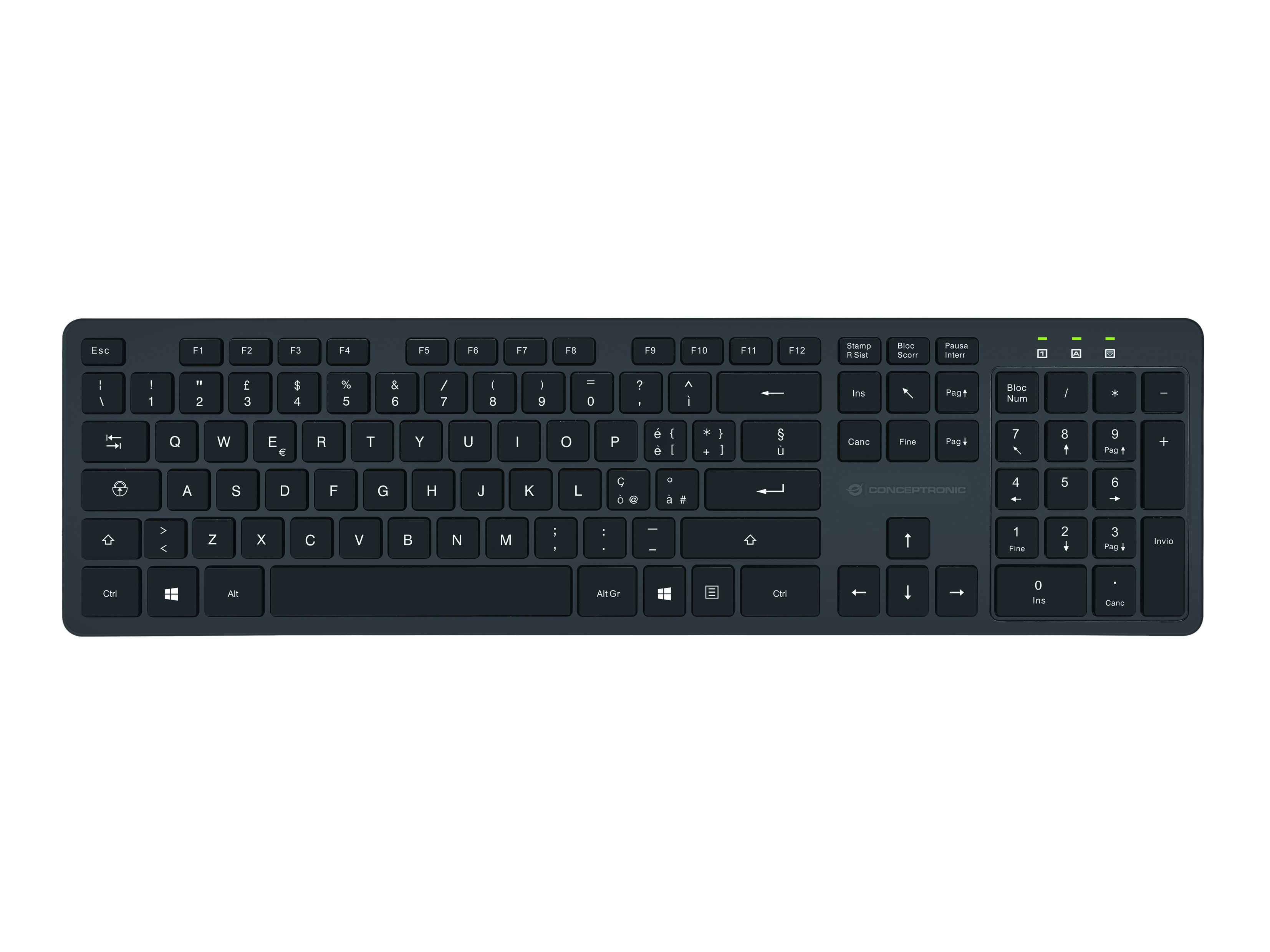 CONCEPTRONIC Tastatur+Maus Wireless Layout IT schwarz