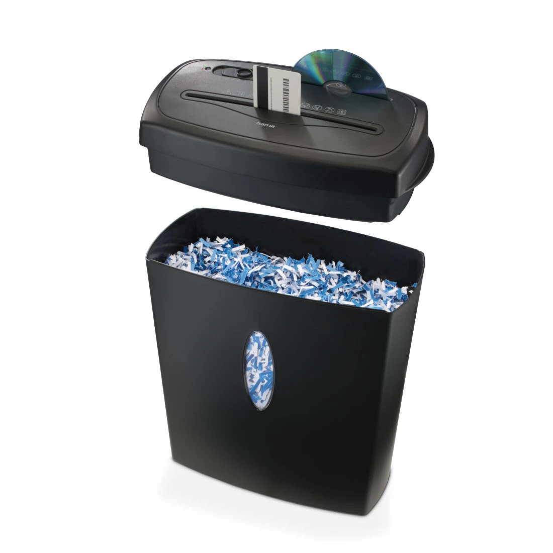 hama Safe X100CD Aktenvernichter mit Partikelschnitt P-4, 4 x 40 mm, bis 10 Blatt, schwarz