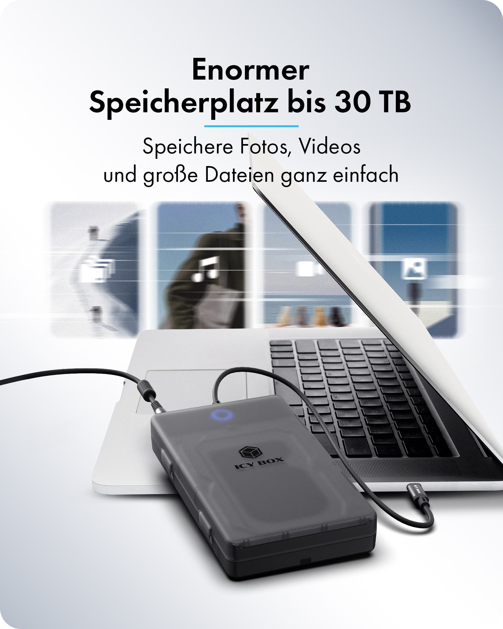 Geh. IcyBox Spade Base 388 für 2,5/3,5 SATA SSD/HDD