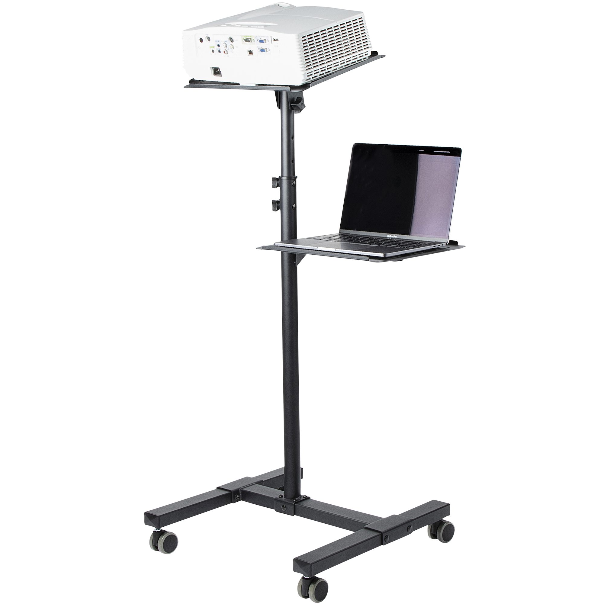 StarTech.com Mobiler Projektor- und Laptopständer Heavy Duty 2 Regale je 10 kg Schwarz