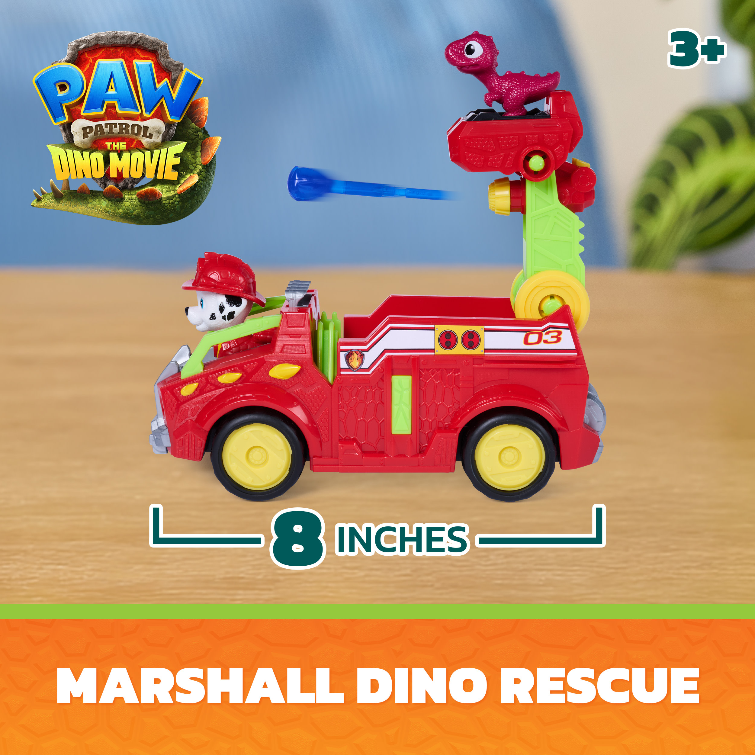 Paw Patrol: Der Dino Film - Marshalls Dino-Feuerwehrauto, Spielfahrzeug