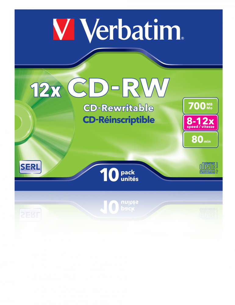 verbatim CD-RW 700 MB wiederbeschreibbar, 10 St.