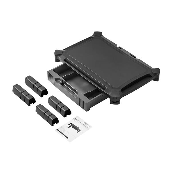STARTECH.COM Adjustable Monitor Riser - Large - Drawer - Monitors up to 32in- Adjustable Height - Desk Monitor Stand