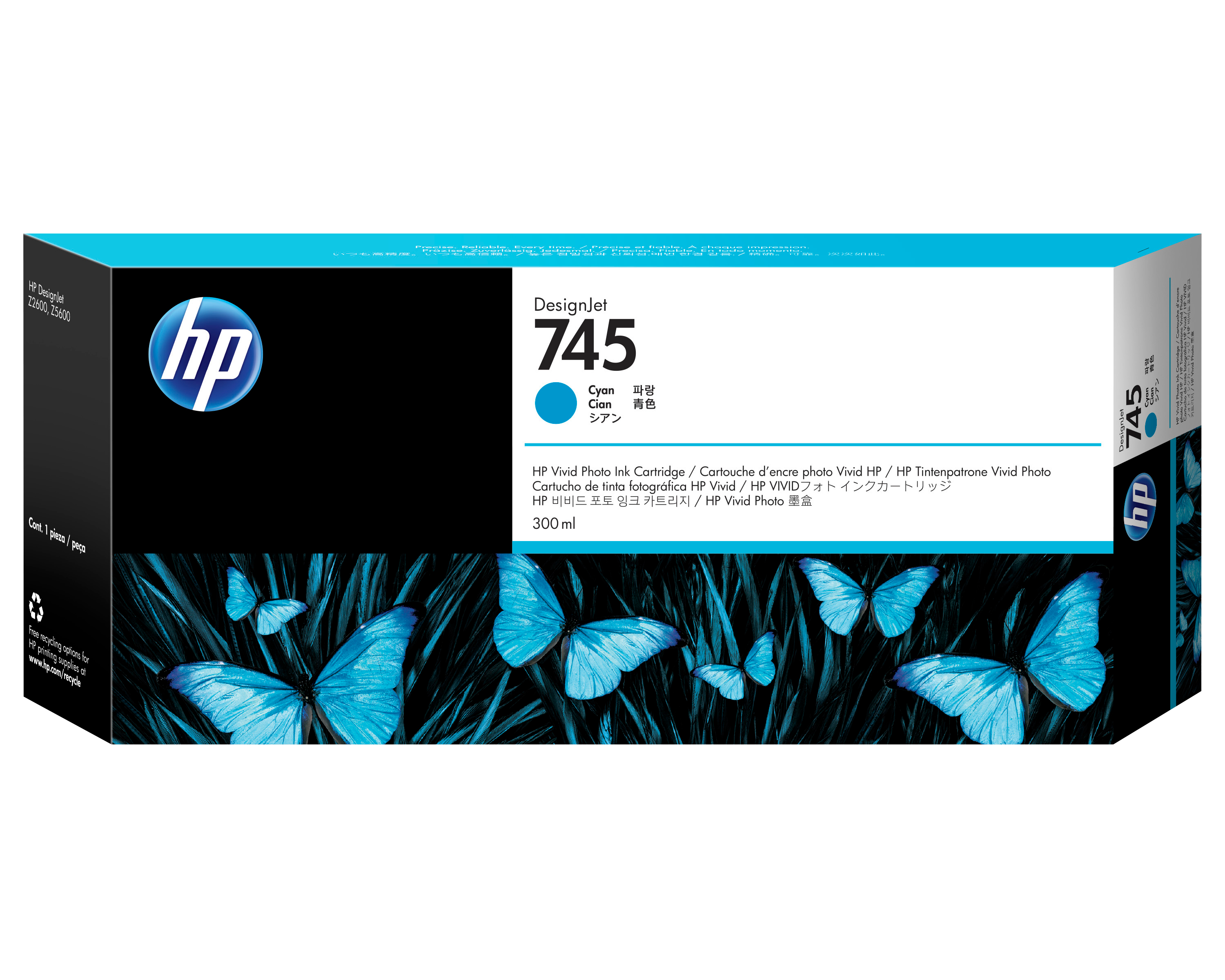HP 745 Tintenpatrone Cyan 300 ml
