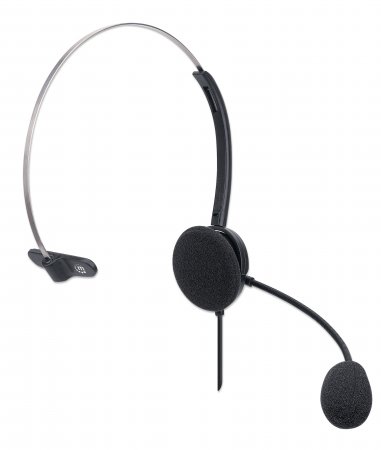 MANHATTAN USB Mono Headset Over-Ear USB-A-Stecker schwarz