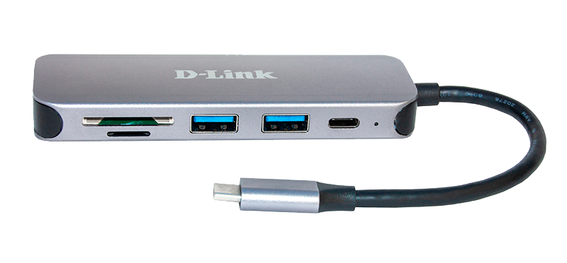 D-LINK DUB-2325 5-in-1 USB-C-Hub mit Kartenleser 2x SuperSpeed USB-3.0 1x USB-C Thunderbolt 3 1x SD/microSD/SDHC/SDXC Slot