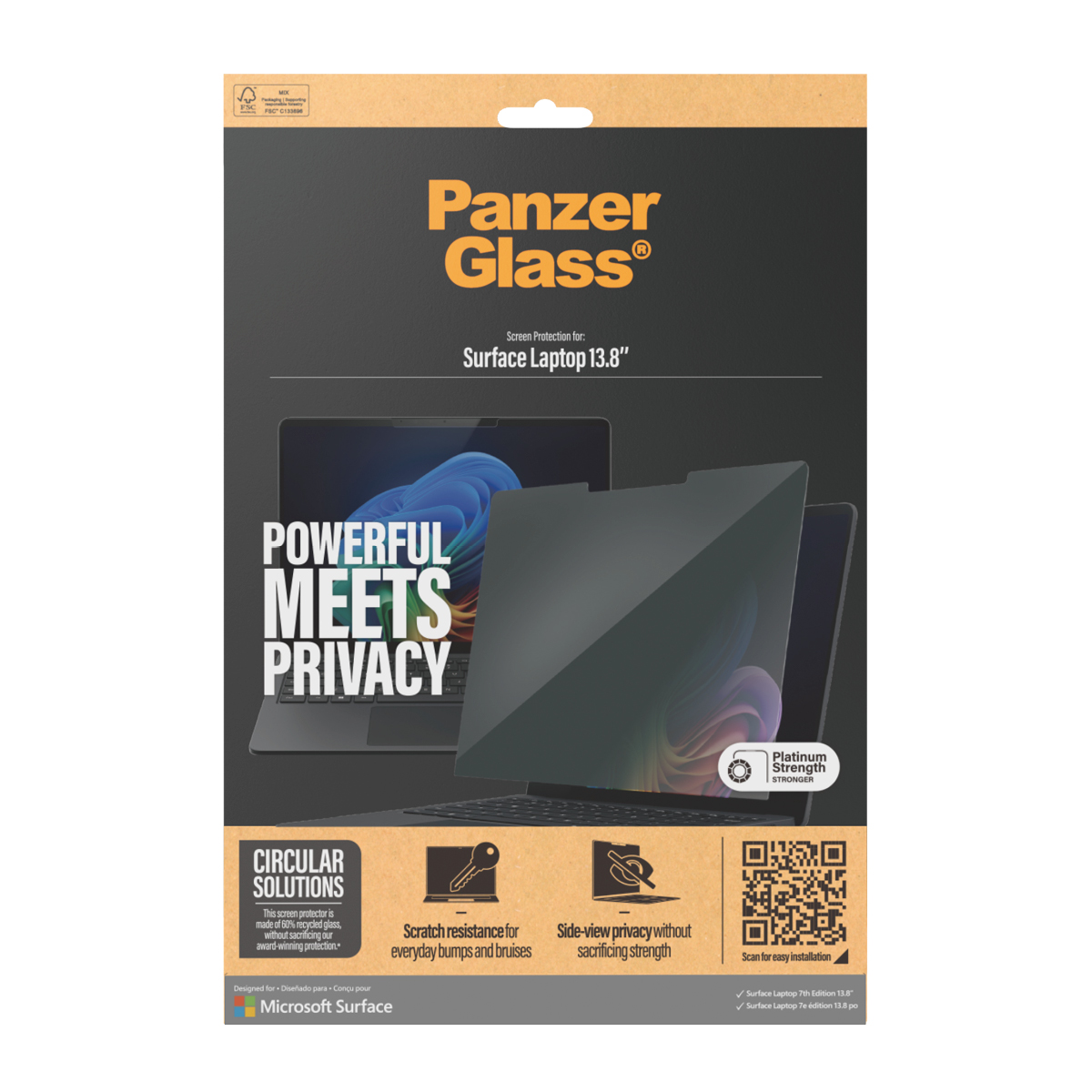 PANZERGLASS PRIVACY SCREEN PROTECTOR MICROSOFT SURFACE LAPT