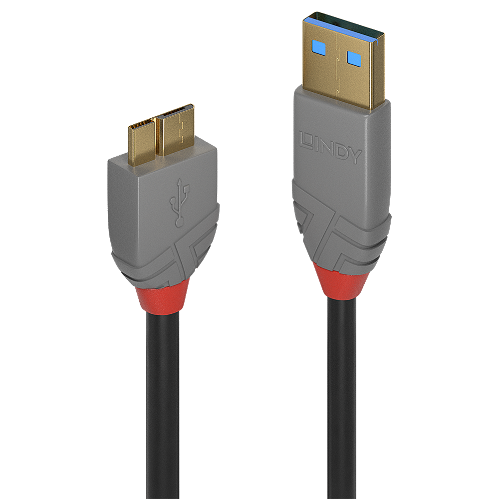 LINDY USB 3.0 Kabel Typ A/Micro-B Anthra Line M/M 0.5m