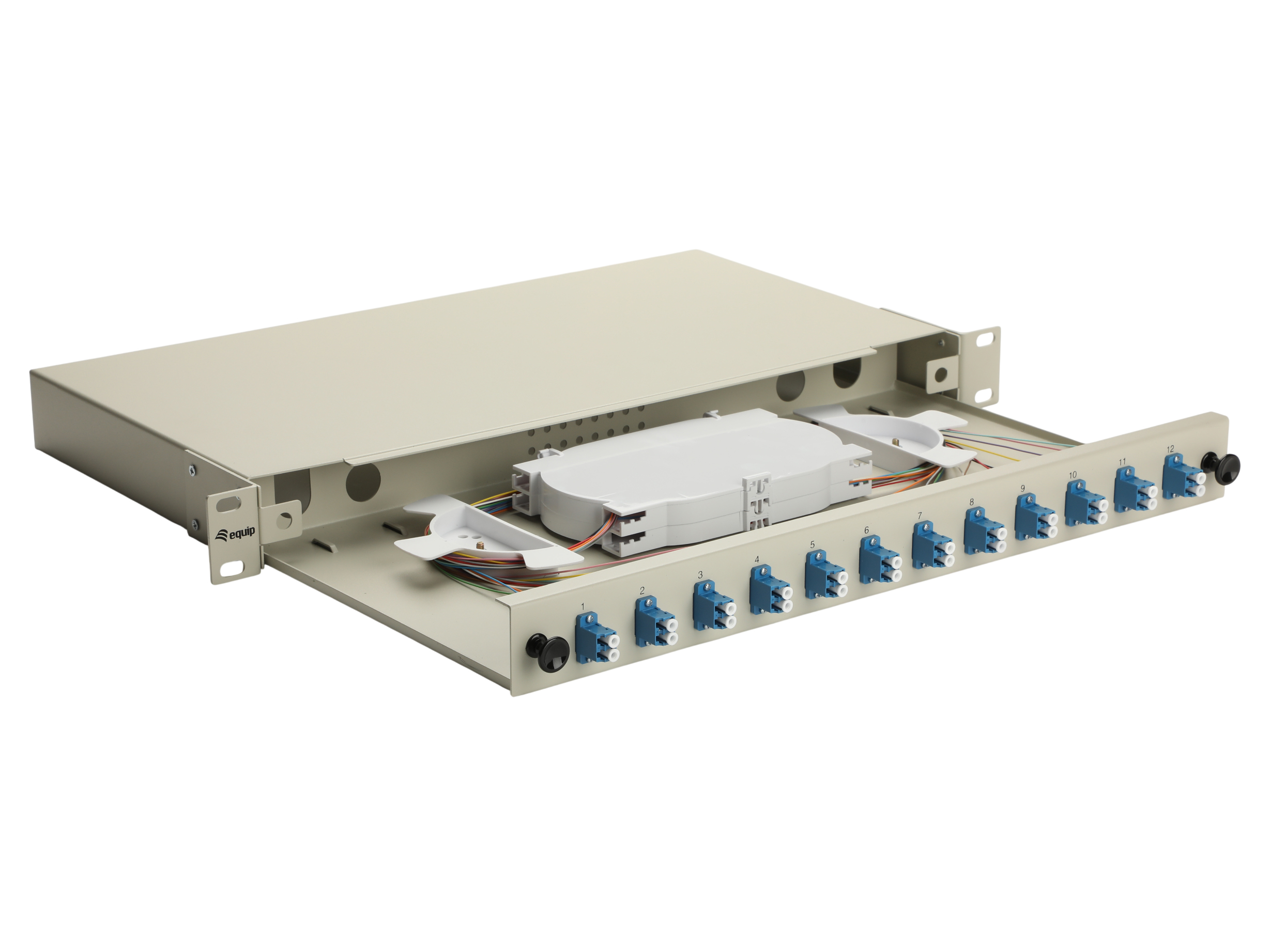 Equip LWL-Spleißkasten 12-Port LC-Duplex OS2 1U komplett gr