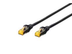 DIGITUS Patchkabel Cat6a S/FTP 2xRJ45 3.0m schw Hebelschutz