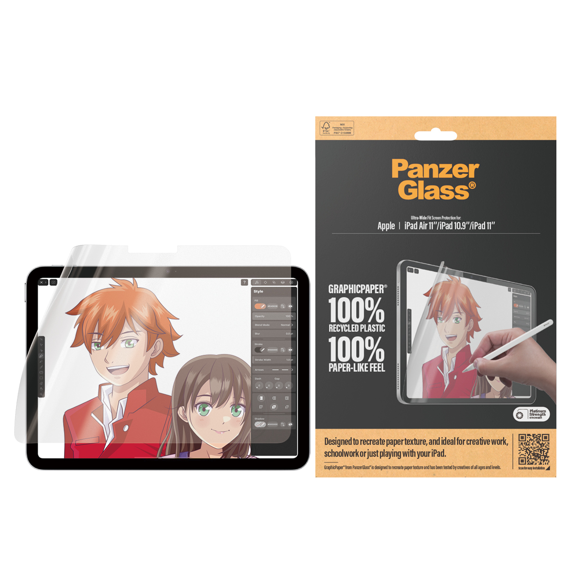 PANZERGLASS GRAPHICPAPER SCREEN PROTECTOR IPAD AIR 10.9IN AND IP