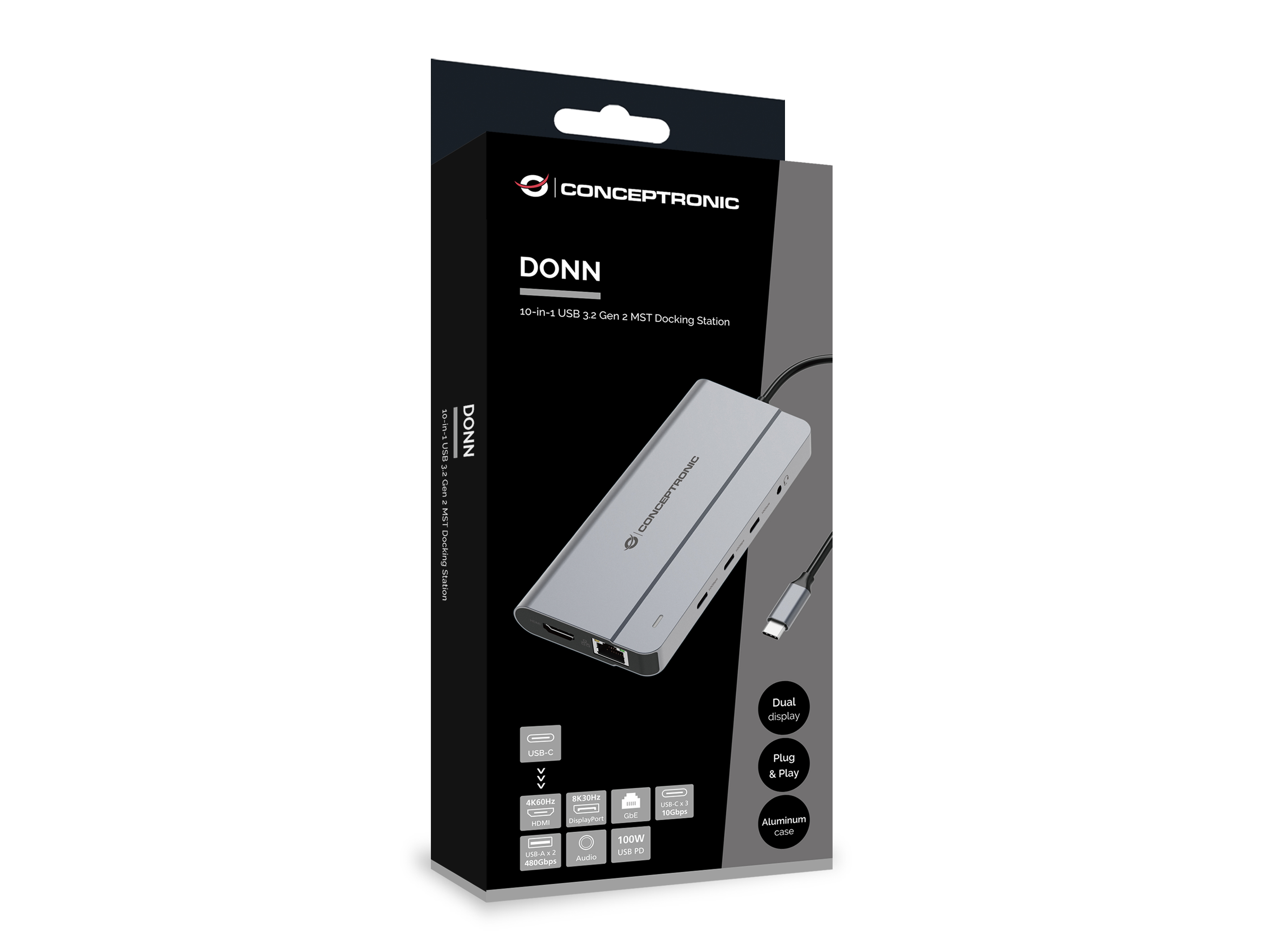 CONCEPTRONIC 10-1 Dock USB-C->HDMI/2xUSB-A/3xUSB-C/100WPD
