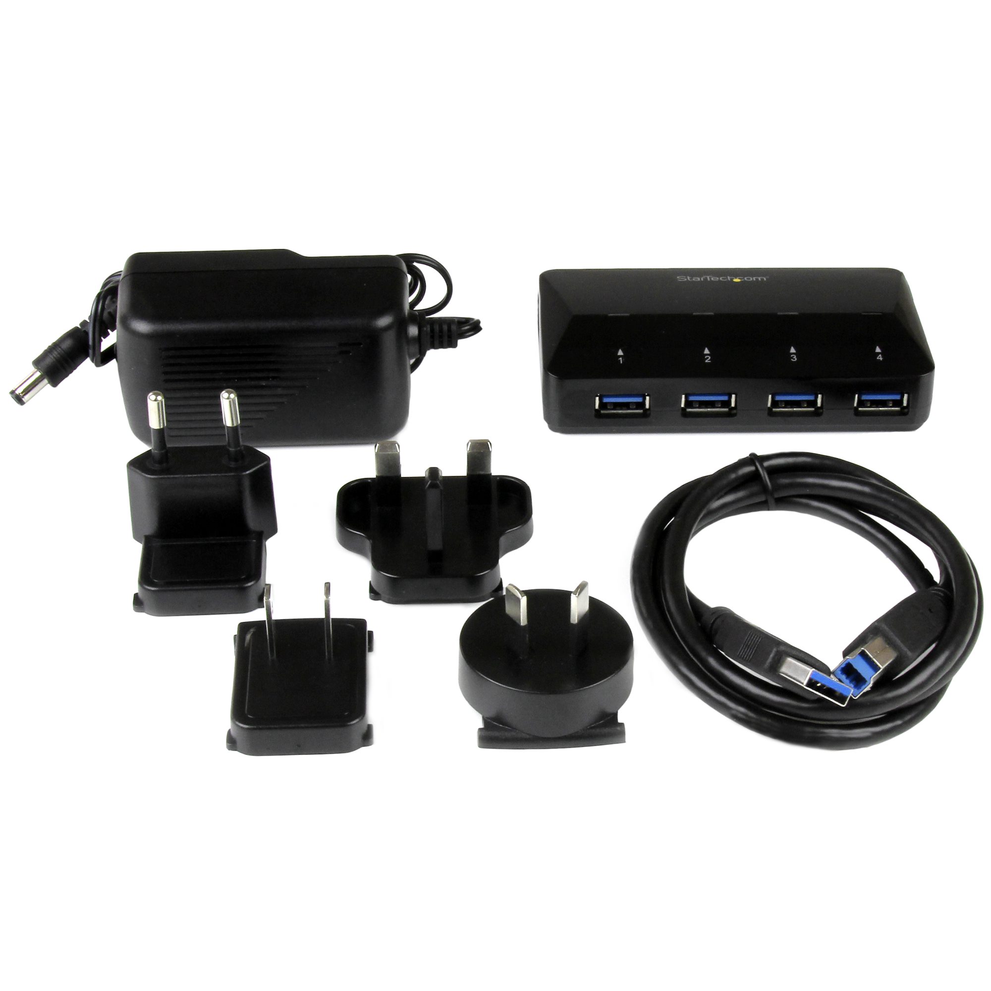 STARTECH.COM 4 Port USB 3.0 Hub plus dedizierter Ladeanschluss - 1 x 2.4 A Port - Desktop USB Hub und Schnelllade Station