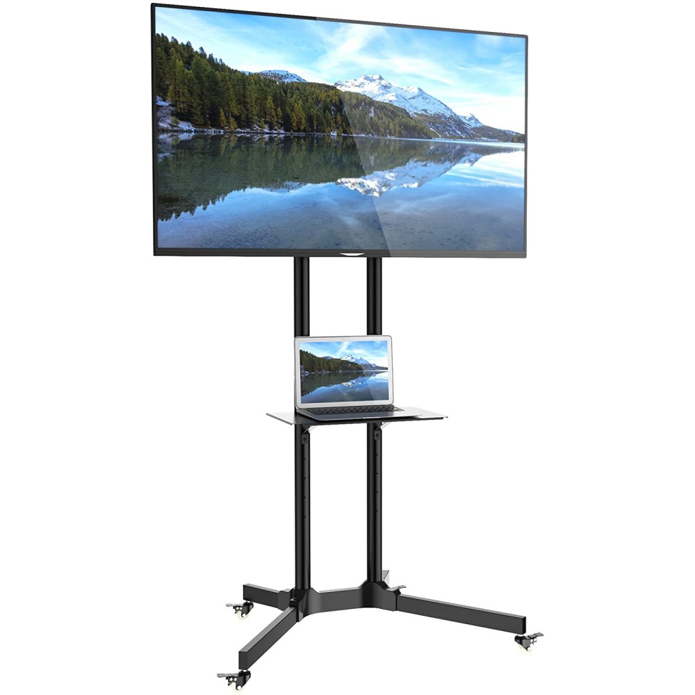 TECHLY TV Wagen fuer Displays Bildschirme LCD LED von 76 bis 165cm 30-65Zoll fuer Ihre Ausstattung bis 60KG VESA max 600X400