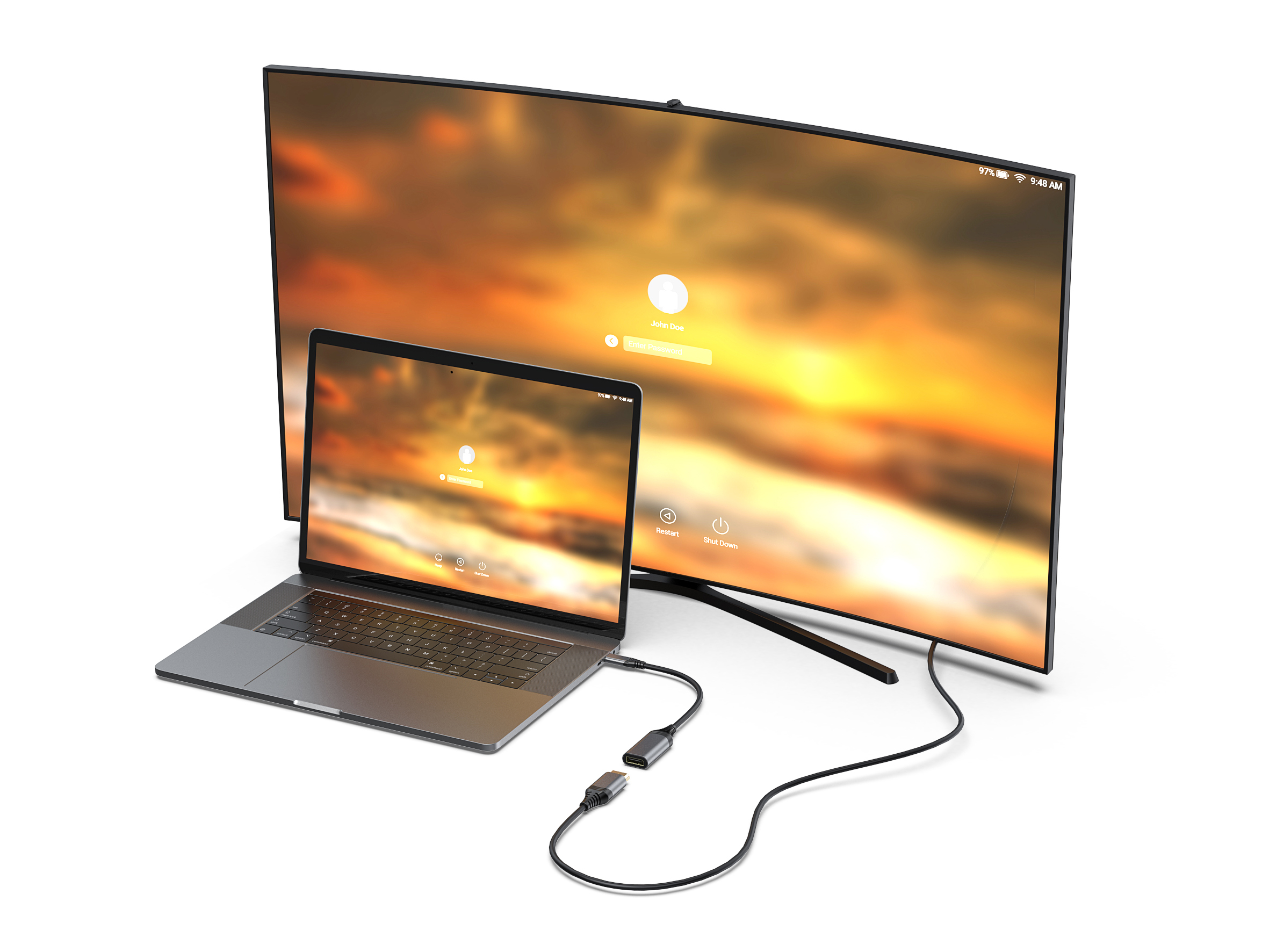 Equip Adapter USB-C->DisplayPort1.4 St/Bu 8K/ 30Hz 0.15m PVC