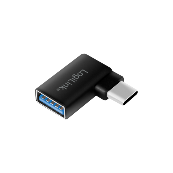Logilink Adapter USB 3.2 Gen1 Type-C,C/M zu USB-A/F,90°,schw