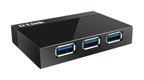 D-LINK DUB-1340 4-Port USB 3.0 Hub bis zu 5 Gbit/s zur Erweiterung von PC/Laptop mit vier USB 3.0 Ports inkl. Steckernetzteil