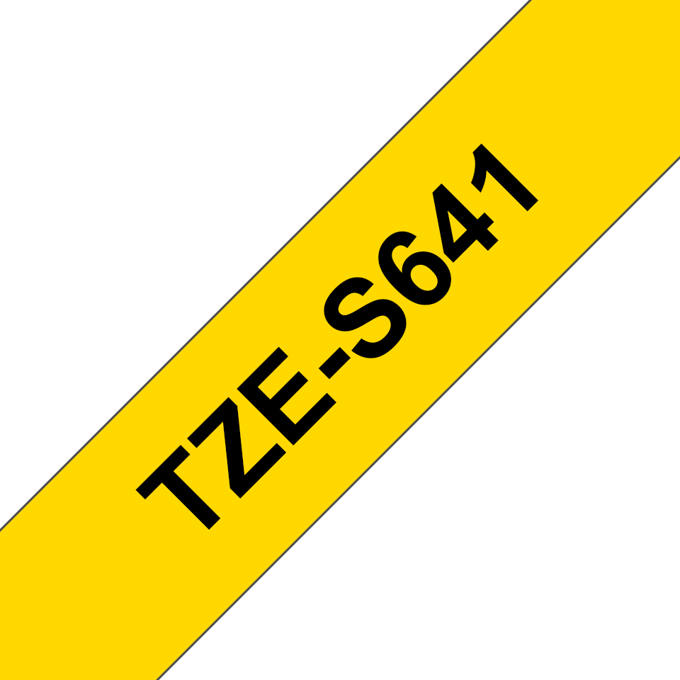 TZE-S641 LAMINATED TAPE 18MM 8M BLACK ON YELLOW EXTRA-STRONG