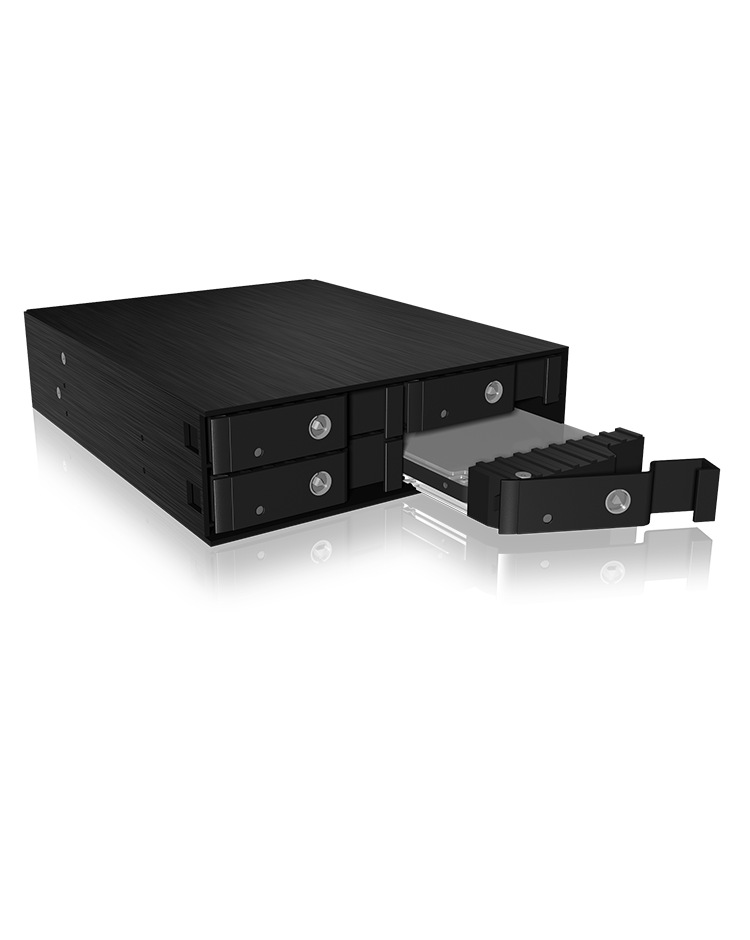 Backplane IcyBox 4x2,5 SATA/SAS HDD/SSD -> 5,25 Schacht sw retail